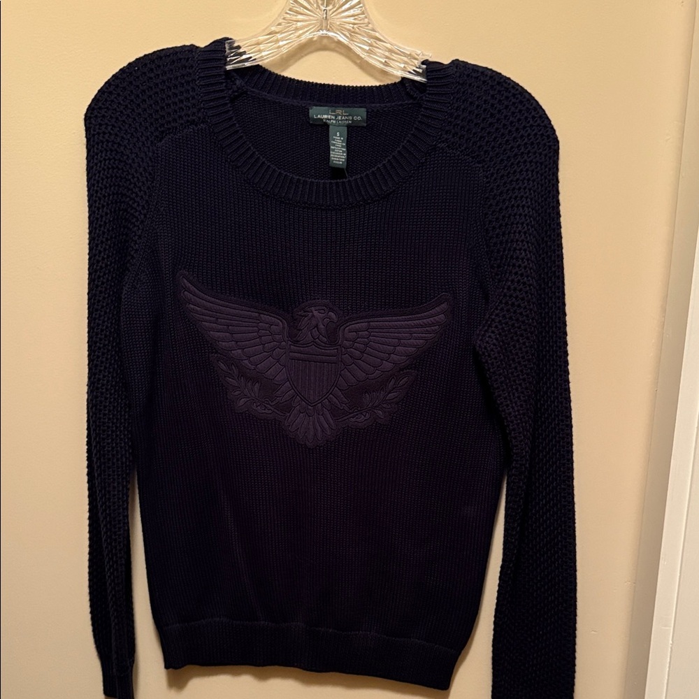 Lauren Ralph Lauren Dark Blue Sweater with Eagle Design